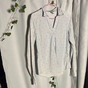 H&M White Blouse with Black Birds